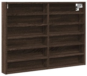 847960 vidaXL Dulap cu vitrină, stejar maro, 80x8,5x58 cm, lemn prelucrat