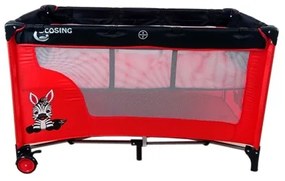 COSING - Pătuț de călătorie cu poziții reglabile ADAM Zebra Roșu