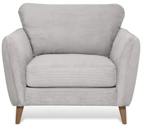 Fotoliu gri deschis cu tapițerie din catifea reiată Paris – Scandic