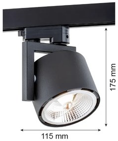Argon 4751 - Spot LED ALTO 1xGU10/12W/230V negru pentru șine