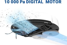 TESLA Electronics RoboStar - Aspirator robot inteligent 3 în 1, 5200 mAh, Wi-Fi, alb