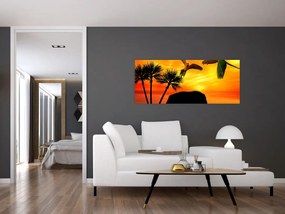 Tablou - papagaii cu elefanți (120x50 cm)