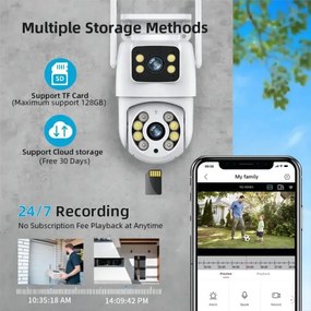 Immax NEO 07783L - Cameră smart exterioră DOUBLE 355° P/T 2x2MP IP65 Wi-Fi Tuya