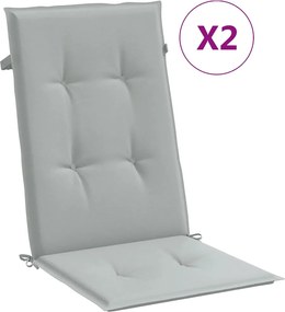 vidaXL Perne scaun cu spătar înalt 2 buc. melanj gri 120x50x4cm textil