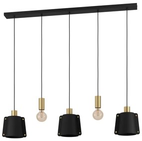 Lustră pe cablu Eglo 390115 MAJAGUA 5xE27/40W/230V negru/auriu