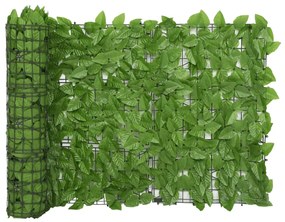 Paravan de balcon, frunze verzi, 300x75 cm Verde, 300 x 75 cm