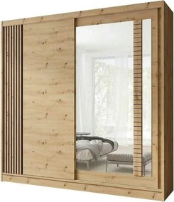 Dulap usi glisante 200 cm ARTIZ, stejar artisan, PAL, cu 2 usi