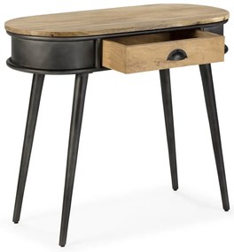 Masă consolă neagră/în culoare naturală 38x90 cm Delhi – MOME