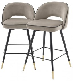 Set de 2 scaune de bar design modern Cliff, H-92,5cm greige 113712 HZ