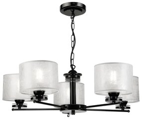 Candelabru pe lanț ROSA 5xE27/60W/230V negru/gri