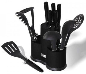 Set cutite otel inoxidabil si ustensile de bucatarie (12 piese) Black Royal Collection Berlinger Haus BH 6253