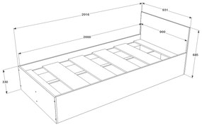 Pat Malmo, 200 x 90 cm, Stejar Artisan/Argila
