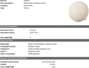 Perna decorativa LUX Palla L brisbane crem 114872 HZ