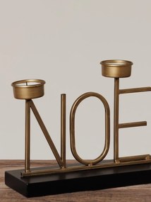 Suport pentru 3 lumanari, din metal, Noel