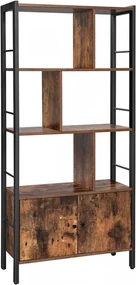 Biblioteca Living, Maro Rustic / Negru, PAL, Vasagle, LBC022B01