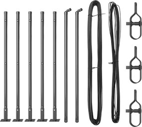 vidaXL Stâlp de gard. 7 pcs Gri Oțel