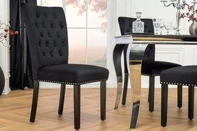 Set 2 scaune Stil Baroc, Catifea, Negru, CASTLE