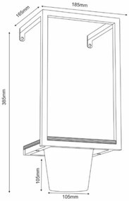 Ghiveci de flori de perete 38x18 cm auriu