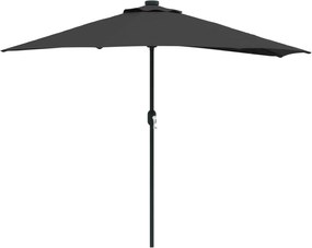 vidaXL Parasol de Grădină Negru 294 x 150 x 224 cm Poliester și oțel