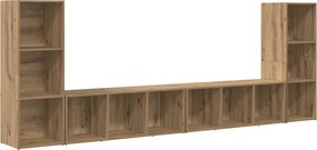 vidaXL Set comodă TV Pe perete 4 pcs Stejar Artizanal 37 x 35 x 107 cm