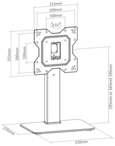 MK FLORIA Superior SUPSTV019 - Suport TV de podea pentru televizoare 23-43" negru