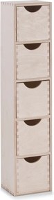Container pentru mărunțișuri, 5 sertare, din lemn, 60x13x12 cm, ZELLER