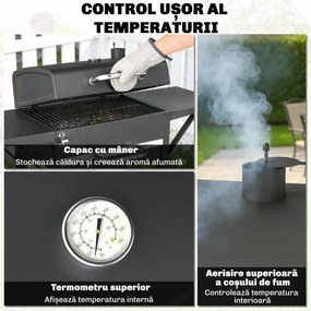 Outsunny Afumătoare pe cărbune pentru exterior | Aosom Romania