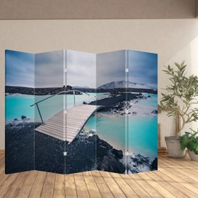 Paravan - Pod din lemn (210x170 cm)