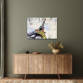 Tablou pe sticlă - Arta digitală a Turnului Eiffel (70x50 cm)