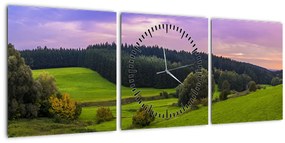 Tablou cu lunca (cu ceas) (90x30 cm)