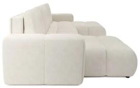 Colțar extensibil în formă de U, tapițat, cu spațiu de depozitare ALMADA, bej