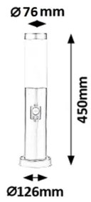 Lampă de exterior cu senzor INOX TORCH 1xE27/25W IP44 Rabalux 8267