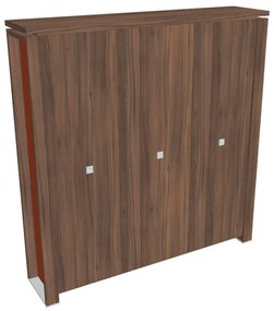 Dulap înalt pentru haine Verno+ S 200 x 46 x 210 cm, nuc / portocaliu