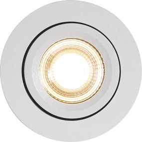 Spot îngropat alb orientabil 8,2 cm inclusiv LED reglabil până la IP54 Ultra Slim - Pupil