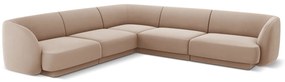 Coltar modular Miley cu tapiterie din catifea, cappuccino