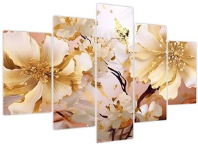 Tablou - Flori de aur (150x105 cm)