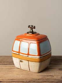 Cutie decorativa, din ceramica, portocalie, Box Cable
