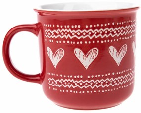 Cană ceramică de Crăciun Christmas heart II roșu,450 ml