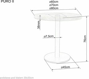 Masa de sufragerie neagra cu blat de stejar PURO II fi 70