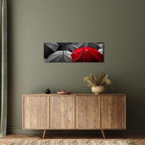 Tablou cu umbrele deschise (cu ceas) (90x30 cm)