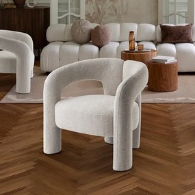 Fotoliu LUX modern cu tesatura ecru Jana
