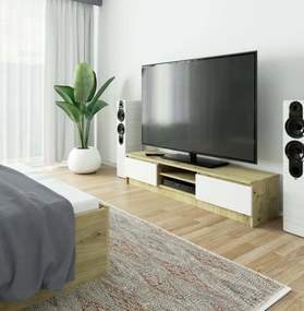 Masă TV Katalina (stejar artisan + alb). 1070708