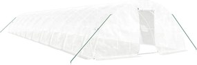 vidaXL Seră cu cadru din oțel, alb, 100 m², 20x5x2,3 m