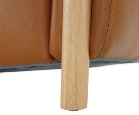 Canapea complet tapiţată cu 4 locuri, piele / piele ecologică maro auriu, LINSY