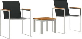 vidaXL Set de masă pentru grădină 3 pcs Lemn solid de tec