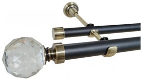 Galerie dubla fara inele KULA CRYSTAL - 25/19 - negru/aur antic (Alege marime: 200 cm)