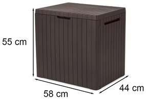 Cutie de depozitare pentru grădină din plastic City, 113L, maro