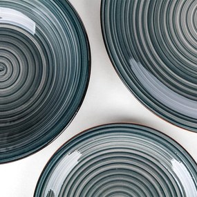 Set de masă ceramic SPIRAL BLUE 30 piese