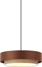 Lampă suspendată modernă bronz închis cu taupe 50cm 3 lumini - Drum Duo