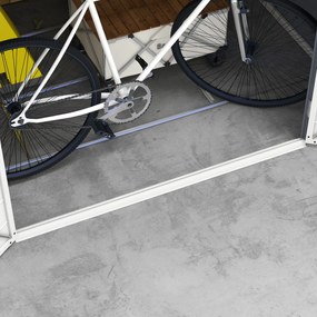 Outsunny Casa de grădină cu fereastră de ventilație, plastic și metal, 240 x 190 x 180/228 cm, Gri | Aosom Romania